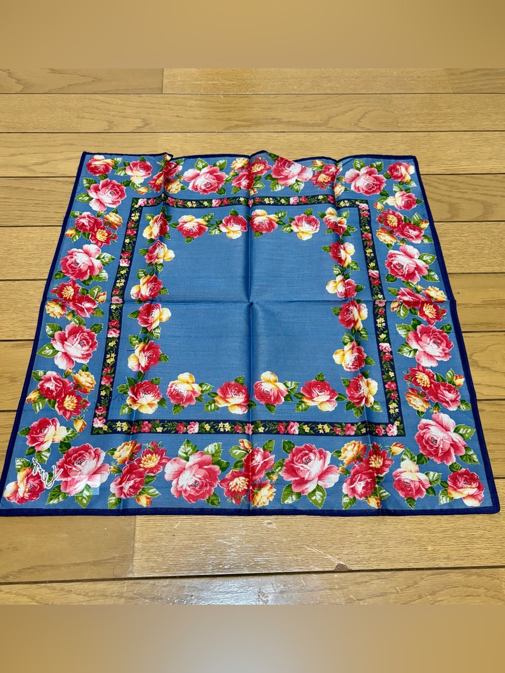 KENZO Multicolor Floral 100% Cotton Handkerchief/Bandana/Scarf size 44cm 17.5” - Picture 2 of 9